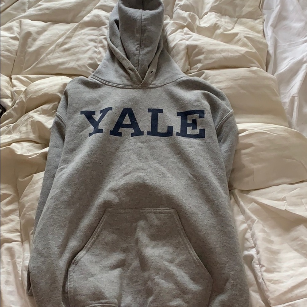 Gildan Gray Hoodie with Blue YALE Logo